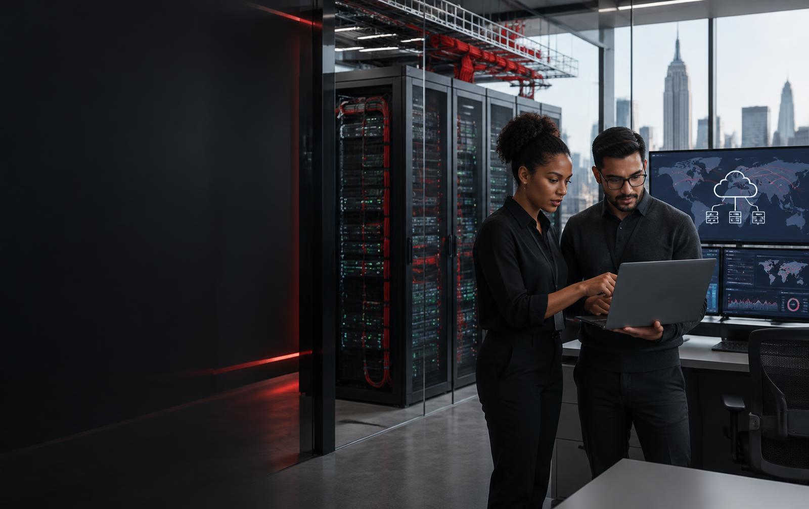Technology specialists managing secure network infrastructure in New York